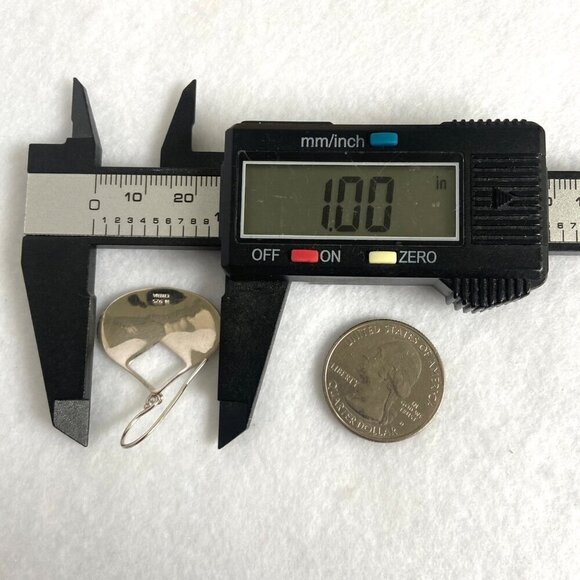 Sterling Silver 925 Teardrop Disc Hammered Dangle Drop Earrings - Picture 14 of 16